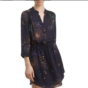 Aritzia Babaton 100% silk 3/4 sleeve button down Bennett Dress